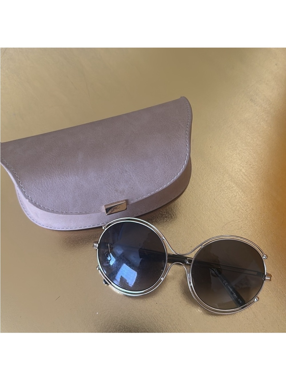 CHLOE GOLD SUNGLASSES - Picture 1 of 8